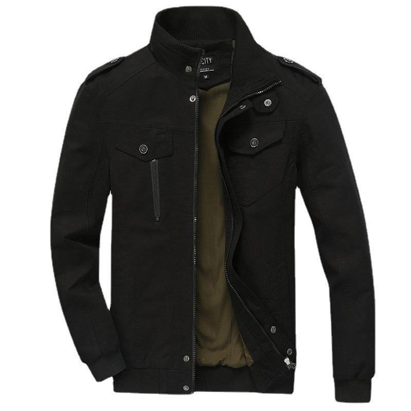 Men's Military Jacket Autumn Collar Tooling Thin Color Coat Plus Size Casual