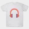 Men Black Print T-shirt Head Phones Colour No-Cut Transfer Paper Print Cotton Tshirt