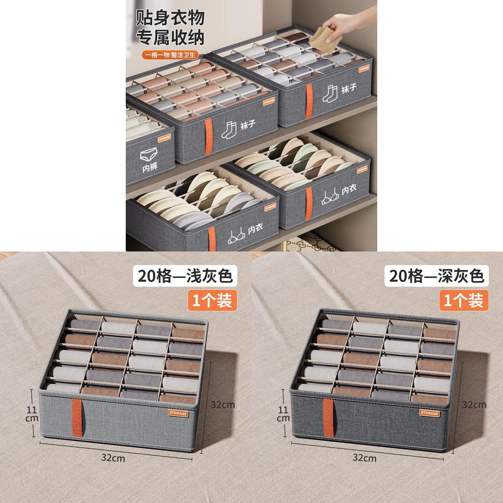 Underwear Organizer Box With Dividers For Bedroom Closet Storage And Drawer Use
