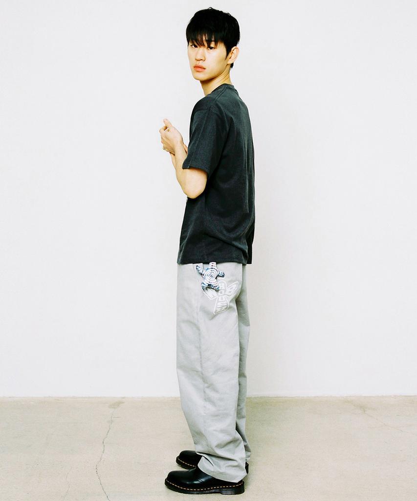 WEBHOUSE Web Angel Twill Pants - Light Gray
