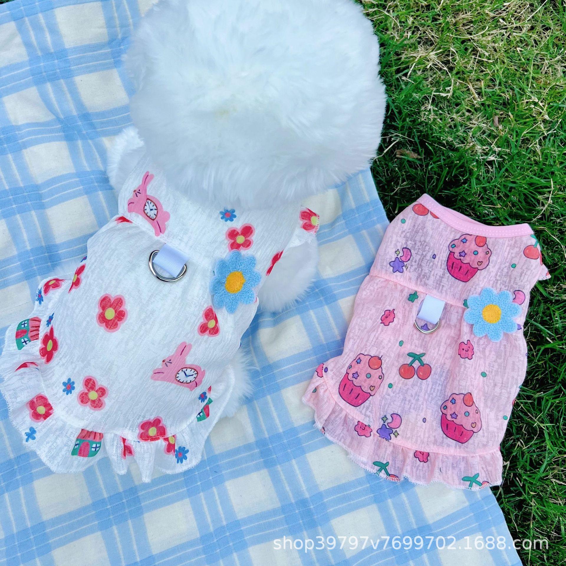 

Pet clothing ins breathable mesh cat clothes summer thin skirt dog clothes teddy 2XL reference 15-10 kg