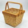 Bamboo Woven Handheld Basket with Lid for Kitchen or Snack Storage