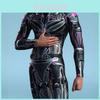 Halloween Tight Fit 3d Mechanical Print Adult Cosplay Jumpsuit For Role Play