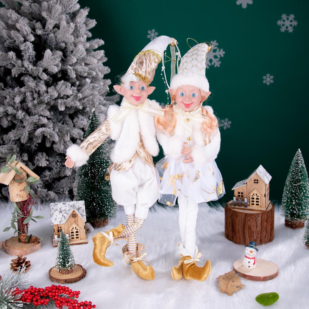 Neu Weihnachten Ornamente Plüsch Puppen Stoff Handgemachte Plüsch Elf Spielzeug Ornamente Plüsch Elf Spielzeug