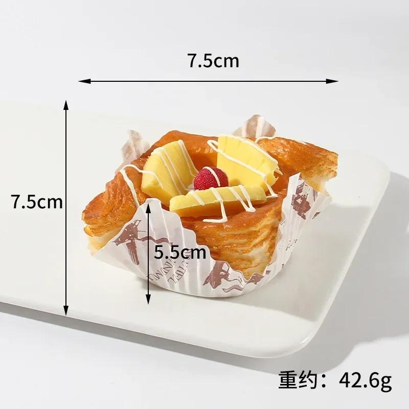 Home Decor PU  Simulated Square Paper Cup Bread Model Cup Fruit Cream Brushed Cake Dessert Shooting Prop Decoration