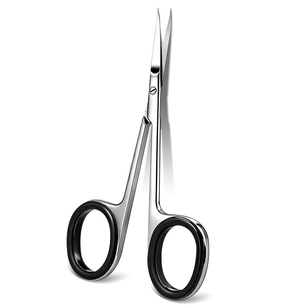 

1 шт. Ножницы для кутикулы Маникюрные ножницы Нержавеющая сталь Экстратонкие Изогнутые Профессиональные Инструменты для маникюра Ресниц Бровей чёрный