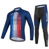 Mens Cycling Jersey Set Long Sleeve Breathable Slim Fit Mountain Road Bike Apparel