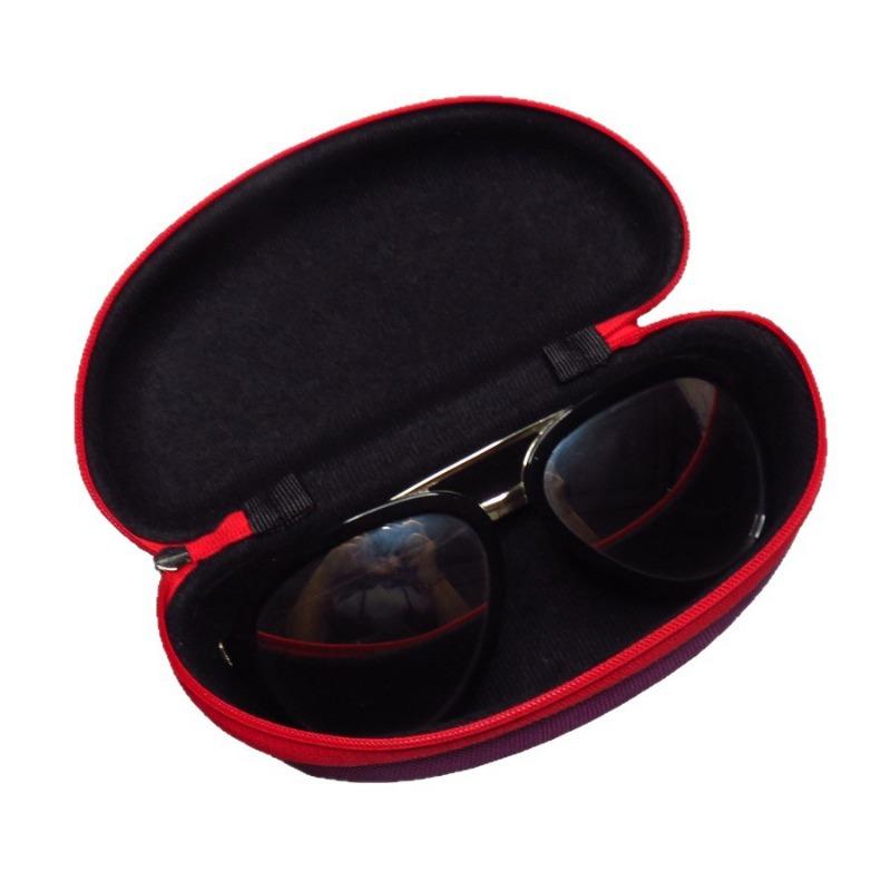 1PC Color Sunglasses Glasses Case EVA Zipper Case, Black Sunglasses Case, Pressure-resistant, Portable, a Must for Cycling Experts