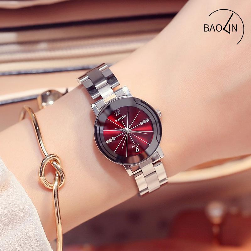 Hodinky pro ženy Pár Nerezová ocel Ocelový pásek Quartz hodinky Trend Móda Diamond Dámské hodinky Dámské hodinky