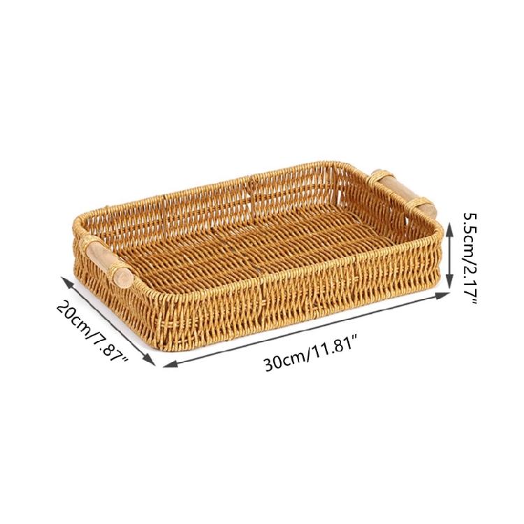 Handmade Wicker Storage Baskets Compact Bread Fruit Organizer for Everyday Use
