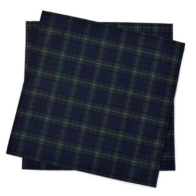 COLORFUL CANDY STYLE Lunch Lunch Napkins X Set of Tartan Check and Dark NL300900 Cloths/School (45cm 45cm), Water-Repellent, No-Iron, 2, Green,