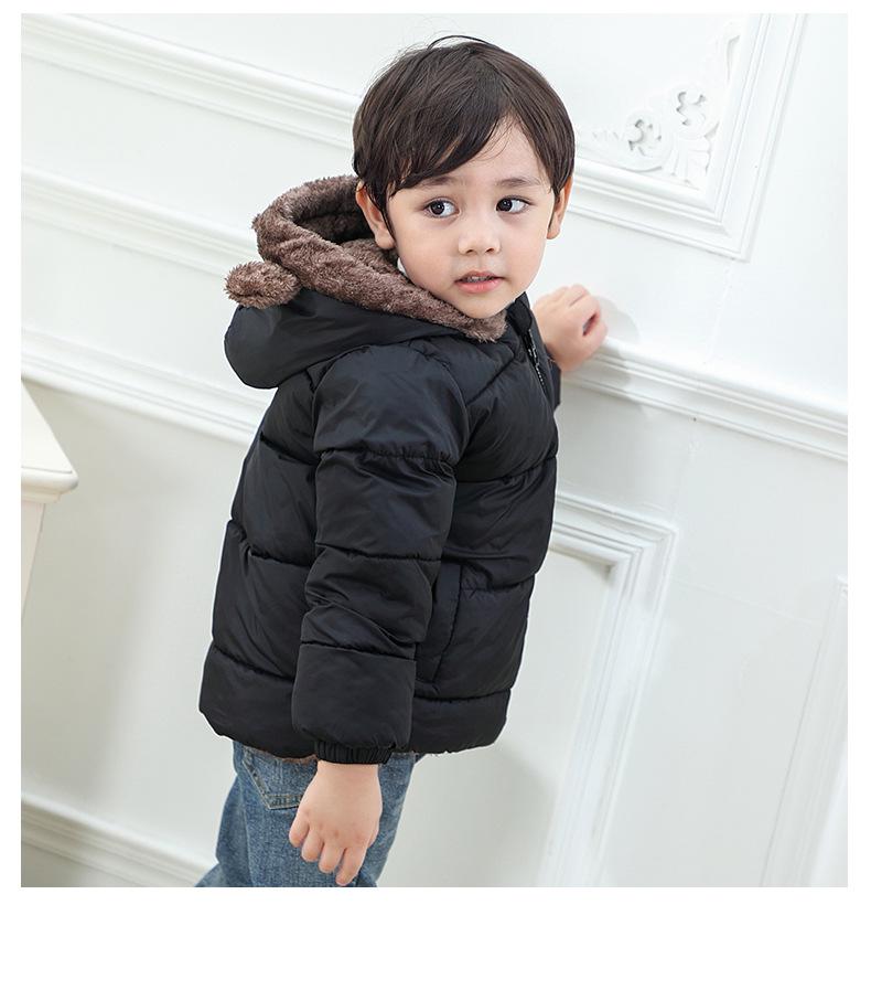 Children's Off-Season Lambswool Cotton Jacket - Plus Velvet Thickened, Warm Coat for Boys and Girls
