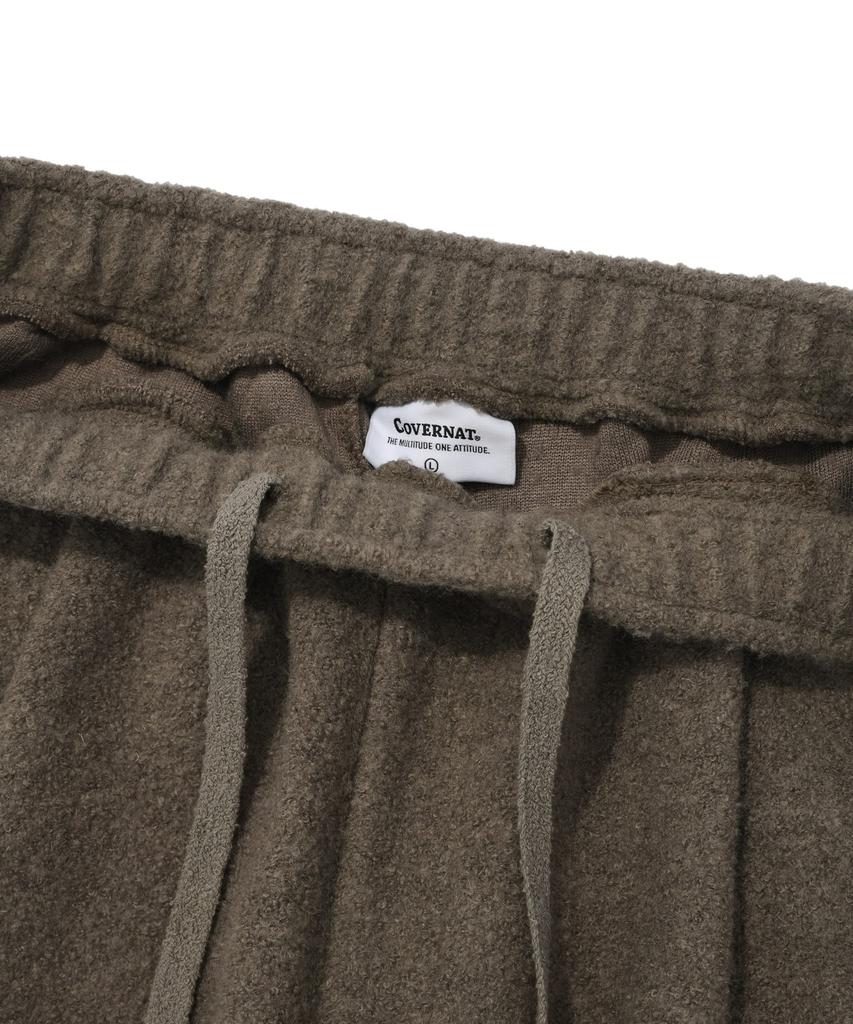 COVERNAT Boucle Jersey One-Pleat Semi-Wide Fit Cargo Pants Olive
