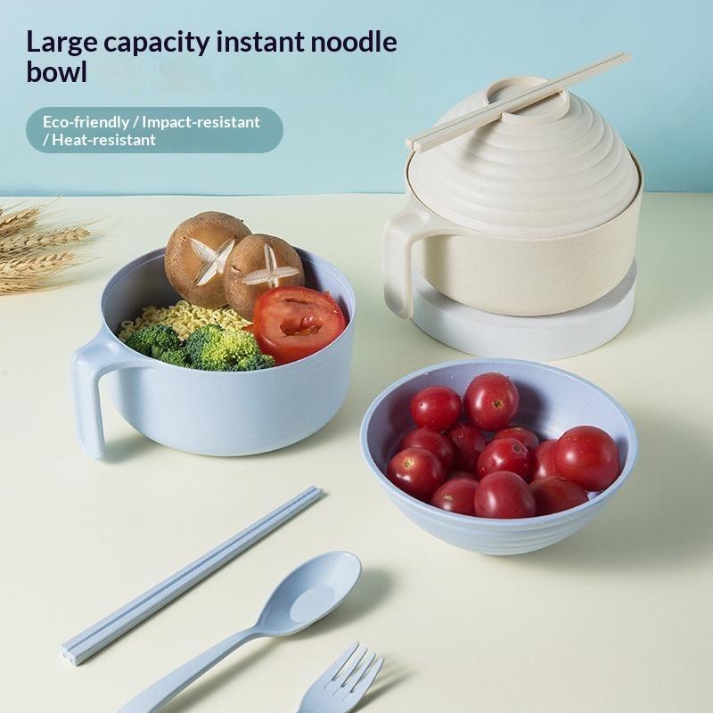 Hot Sale Microwavable Ramen Noodle Bowl Set With Lid Chopsticks For Soup Noodle Home Kitchen Tableware Supplies