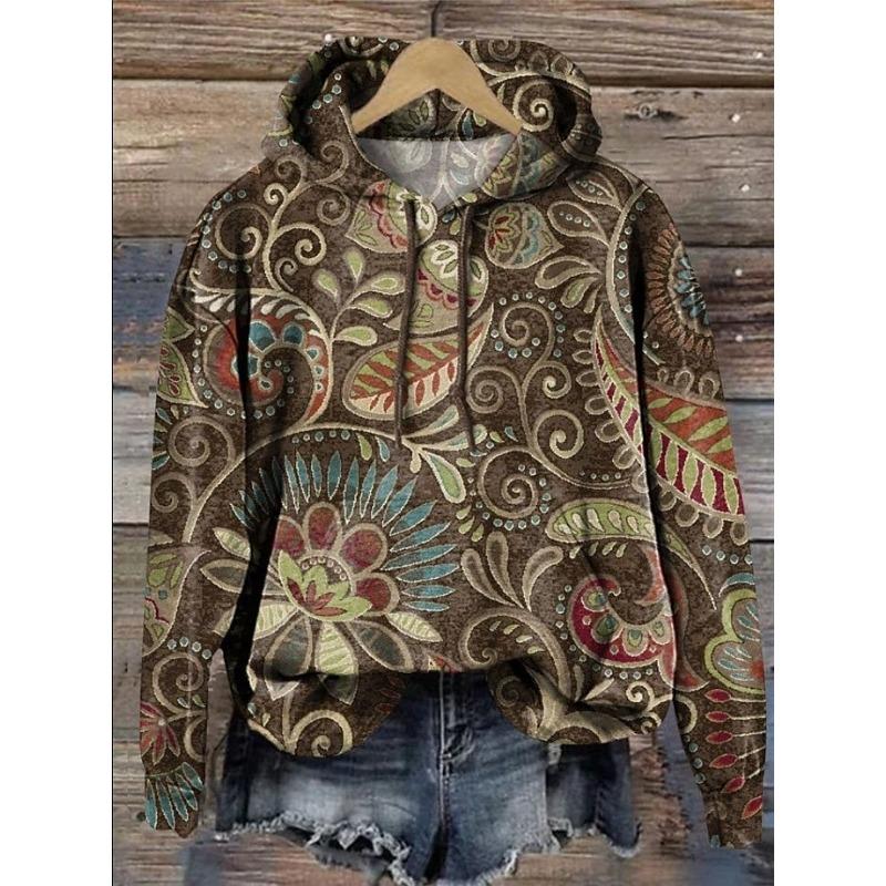 Fashion Women's Hooded Hoodies 3D Print Floral Graphics Casual Sweatshirts Pullovers Streetwear Women's Clothing Fall Winter