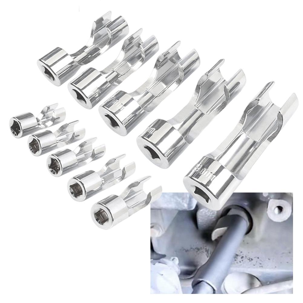 Fuel Line Socket Wrench 10-19mm Diesel Injector Fuel Line Socket Wrench Set Union Nut Socket For Elbow Nuts & Bolts Hand Tool