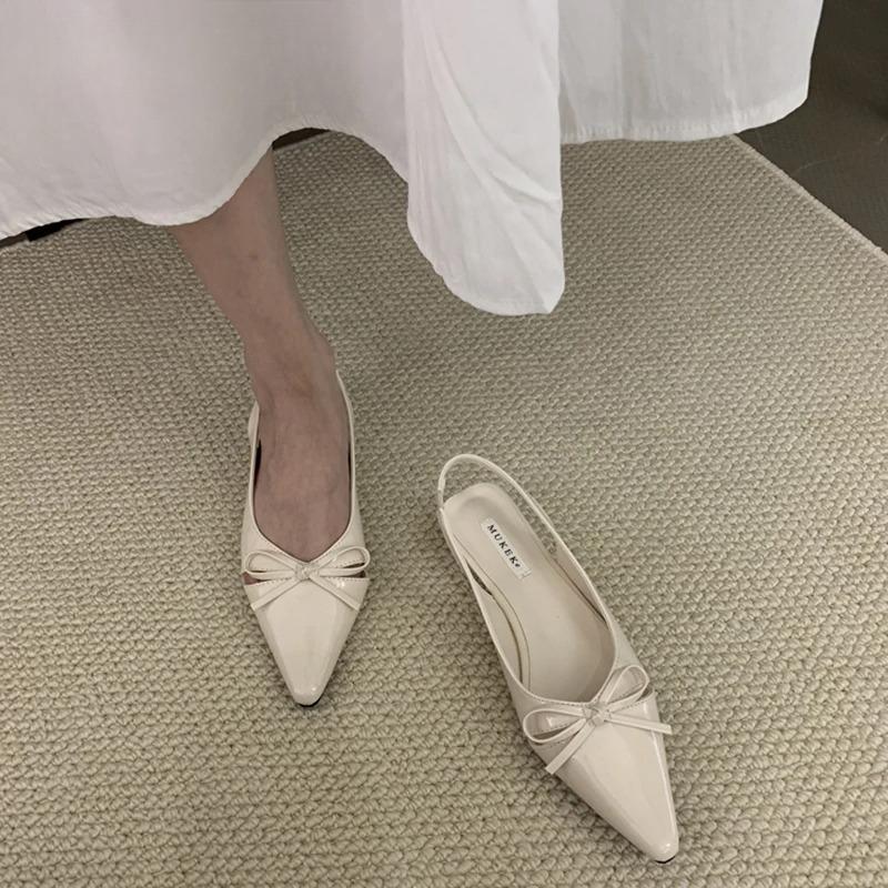 Summer Fashion Butterfly-knot Women Sandals Shallow Slip On Slingbacks Ladies Casual Dress Street Style Flats Shoes