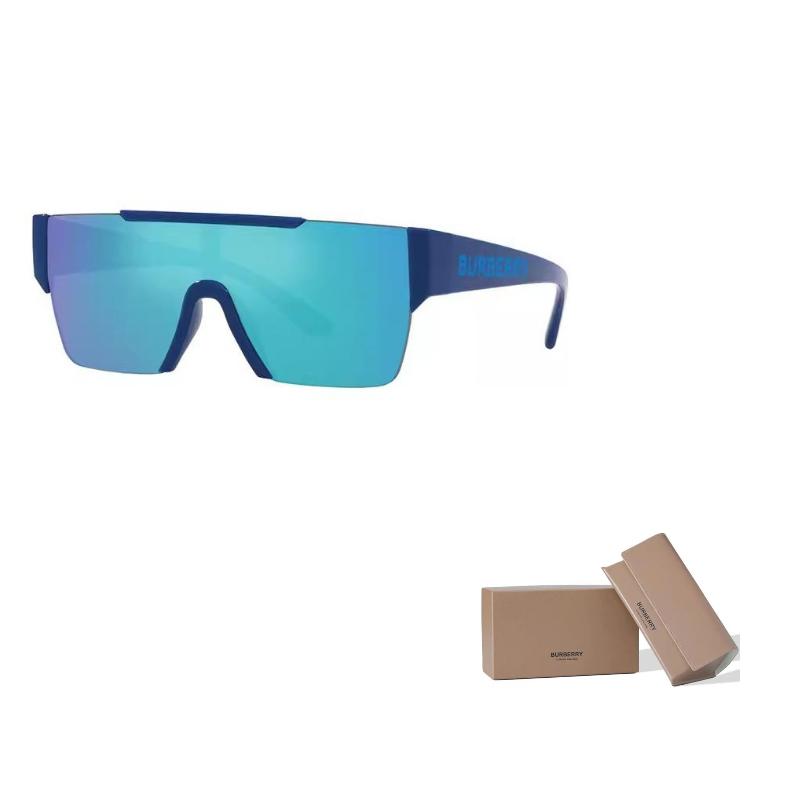 

Burberry Temple Lettering Logo Design Injection Molded Irregular Sunglasses Kids Blue 28 синий