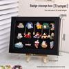 Commemorative Medal Storage Box with Brooch Lid, Ribbon, Display Stand, and Dustproof Felt