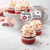 Gut-48 Stück Valentinstag Kuchenaufsätze- Happy Valentine's Day Partyzubehör Valentinstagszubehör Valentinstagskuchen Dekoration