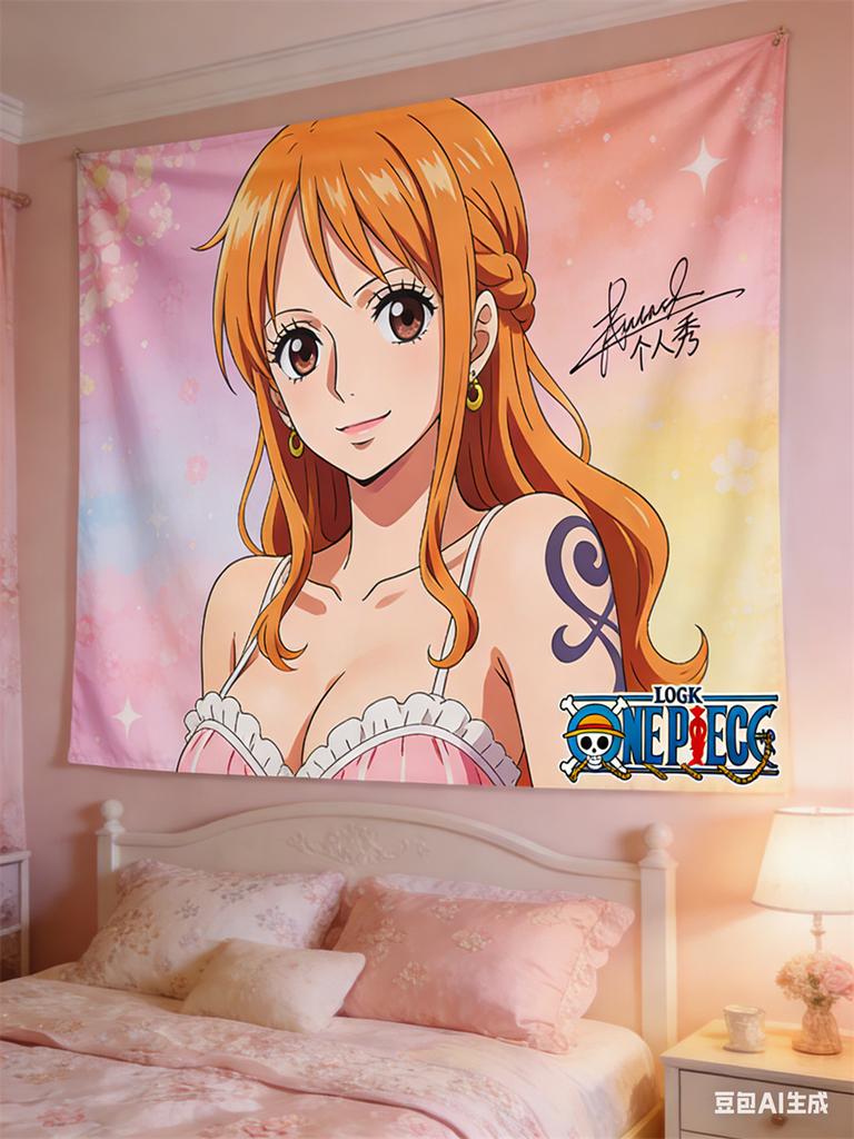 One Piece Anime Decor Tapestry Luffy Characters Themed Wall Hanging Decorative Wall Cloth For Living Room Bedroom Dorm Room Deco