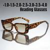 New Fashionable Square-Frame Reading Glasses Stylish Men's and Women's Hyperopia Glasses HD Blue Light Blocking Glasses +3.5+4.0