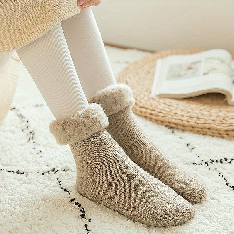 Dicke, aufgebürstete Plüsch-Wintersocken für Damen - Große Größe, Warme Ski- und Bodensocken, Geeignet für jedes Wetter, Gemütliche Schlafsocken