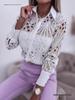 2026 Women's Lace Hollow Long Sleeve Shirt - Versatile Spring/Autumn Fashion