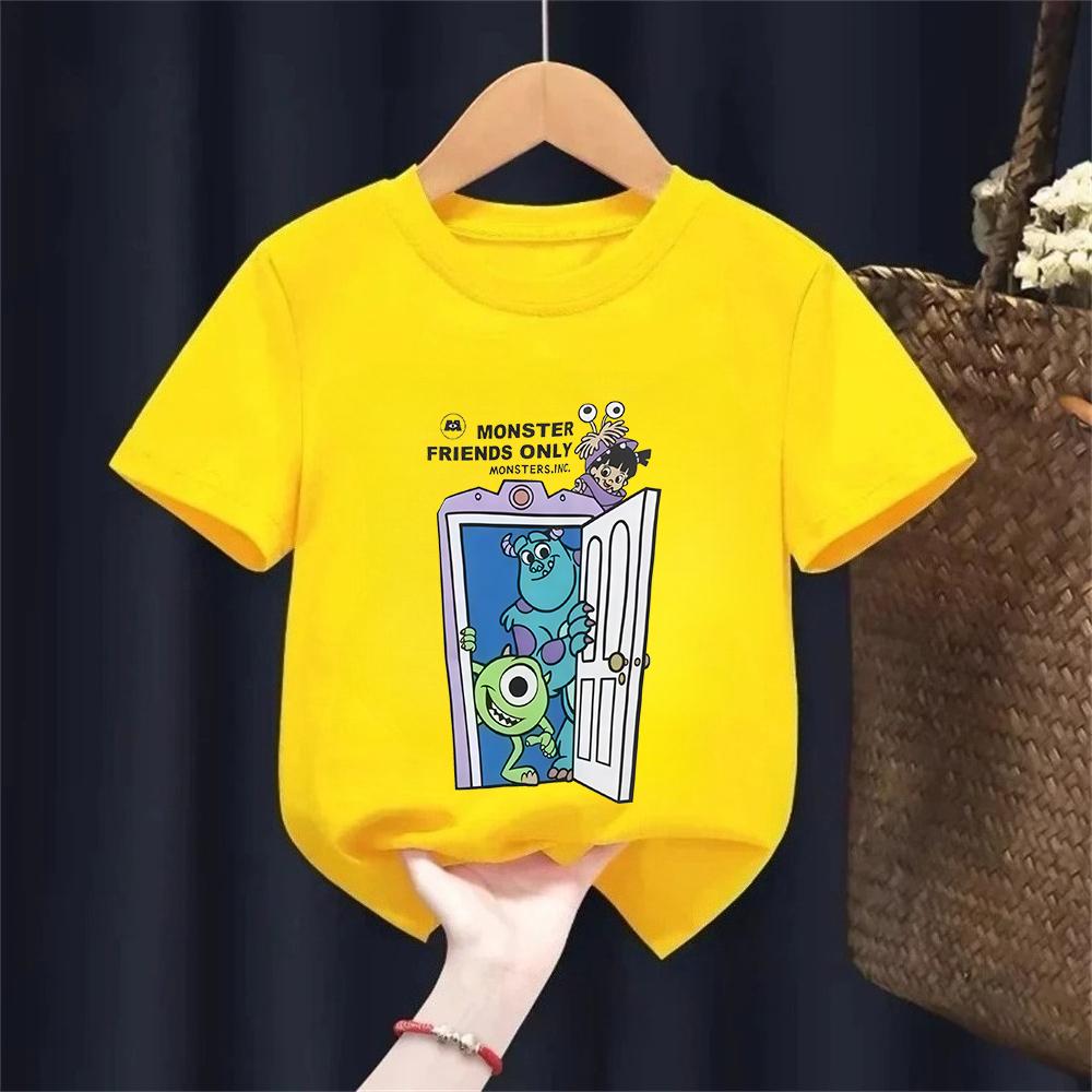 Disney Baby Boys Girls Tees Clothing Fashion Summer T-Shirt Monsters Inc Print Kids Short Sleeve T-Shirt