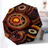 Spiral Mandala Theme Automatic Open/Close Umbrella, Portable 3 Fold Compact Umbrella for Men & Women, Valentine's Day Mother's Day Gift0725025