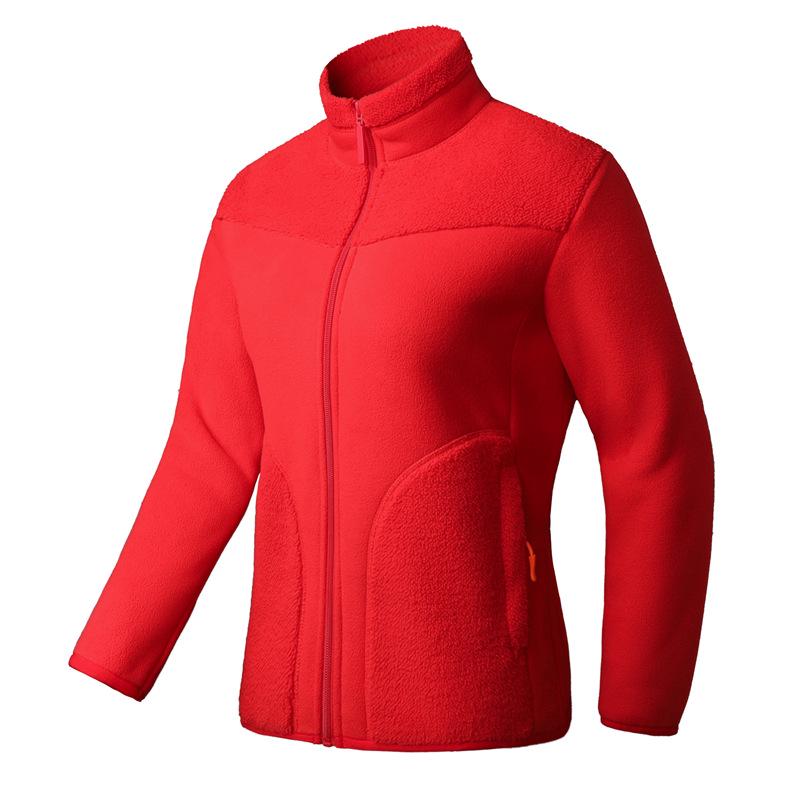 Unisex Coral Fleece Sherpa Lined Jacket for Winter