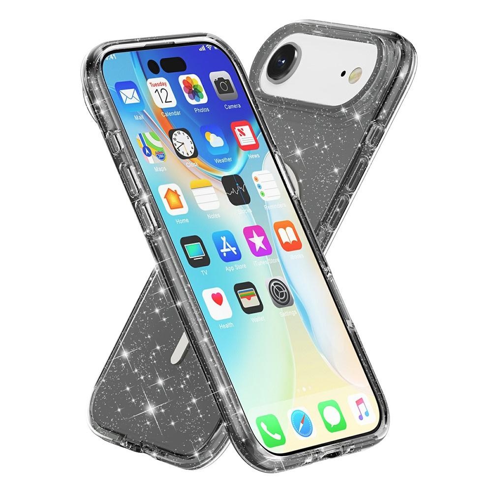 iPhone Air Case, MagSafe-Resistant, Glitter, Translucent Black