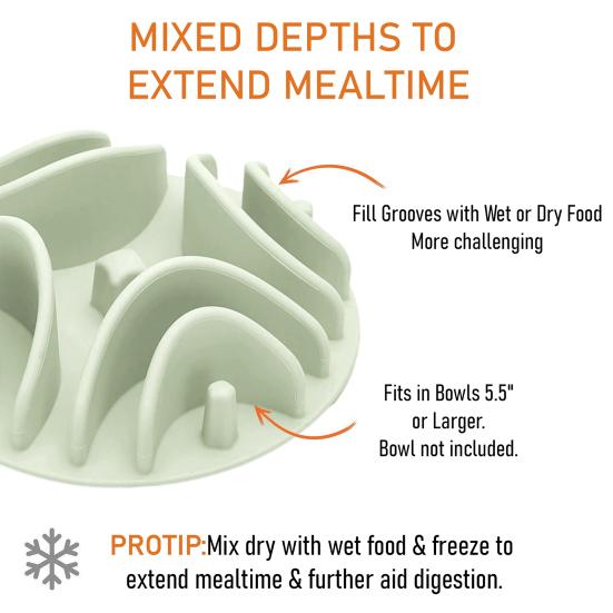 Slow Feeder for Dog Bowls Over 5.5 Inches Silicone Pet Enrichment Feeder with Suction Cups Non-Slip Pet Dish Feeder Extends Mealtime for Fast Eaters