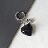 Black Transparent Puffy Heart Charms Keychain Grunge Fashion Bag Backpacks Hanging Ornament Car Key Chain for Women