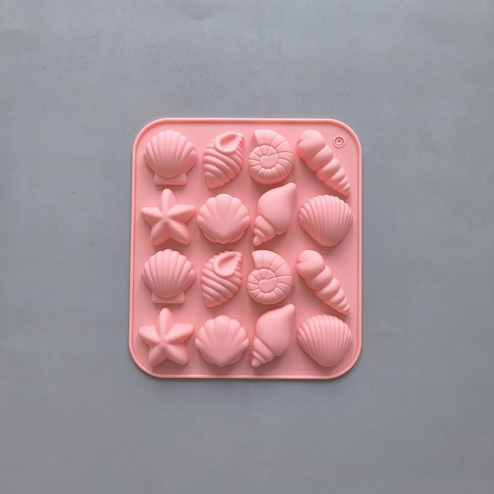 16 Cavity Shell Conch Starfish and Other Shaped Silicone Molds DIY Candy Pudding Ice Grid Chocolate Cake Mold
