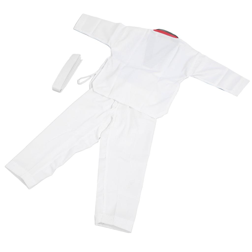 Kids Taekwondo Uniform with Belt Polyester and Cotton Breathable Soft Kids Sports Karate Uniform for Martial Arts Training for Boys Girls XXS