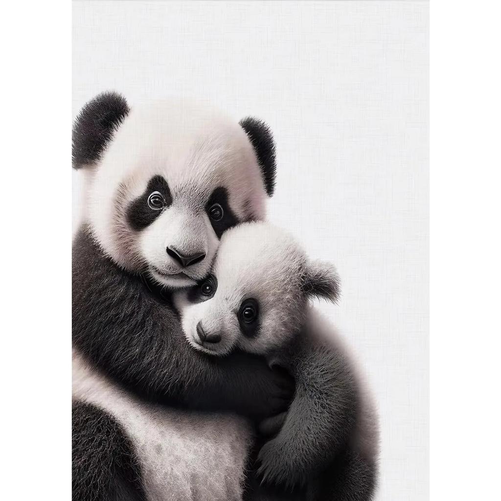 Animal and Their Cute Baby Poster Lion Elephant Koala Bear Owl Fox Canvas Painting Wall Art Pictures for Nursery Baby Room Decor