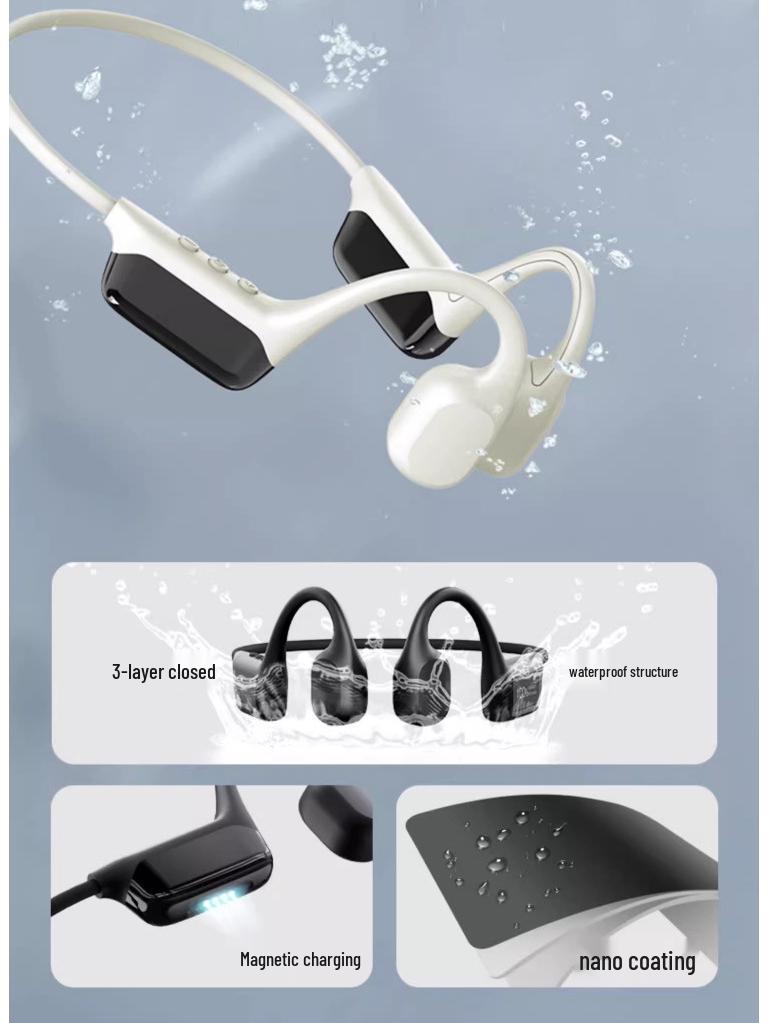 X10 Waterproof Bone Conduction Bluetooth Earbuds for Swimming