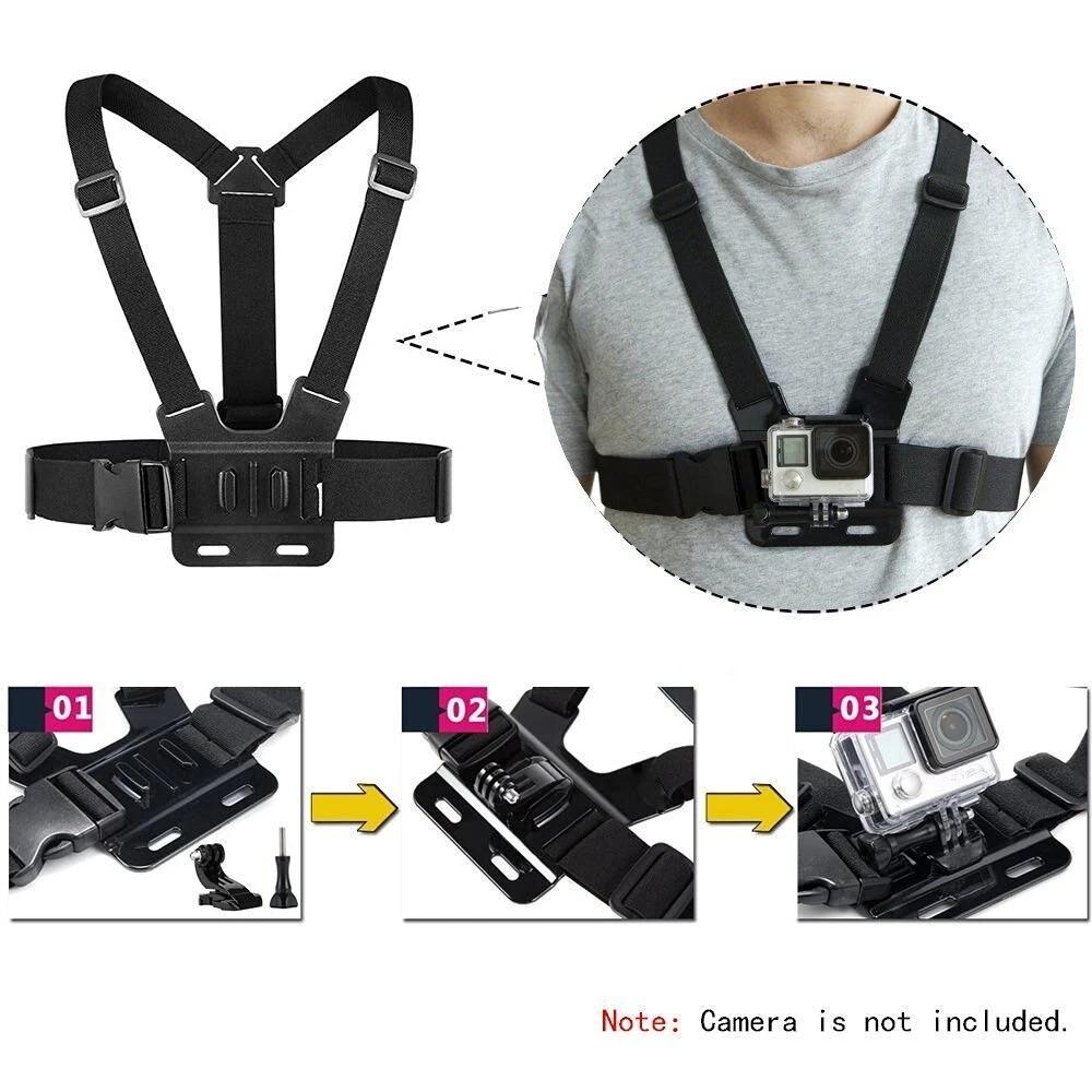 Gopro Chest Mount Harness For Hero 12 11 10 9 8 7, Xiaomi Yi 4k, Insta360 - Adjustable Strap For Sports & Outdoor Activities