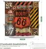 American Road Sign Highway Shower Curtain For Bathroom Decorative Shower Curtain, Retro With 12 Hooks 180X180Cm