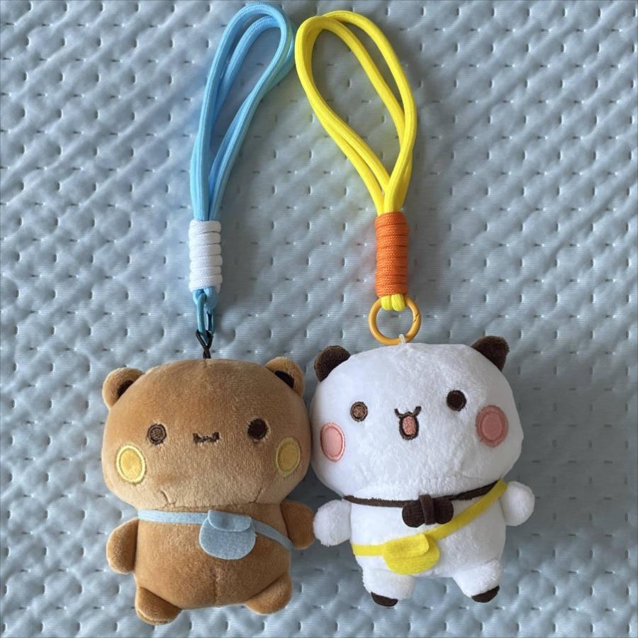 Cute Bubu Dudu Plush Keychains Stuffed Wall Plushie Panda Kawaii Fluffy Bear Puppet Doll Soft Bag Pendant Couple Birthday Gifts