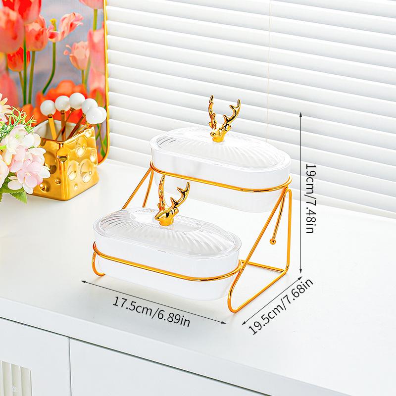 Elegant Multi-layer Fruit Bowl & Snack Tray - Light Luxury Style Candy Dish for Living Room
