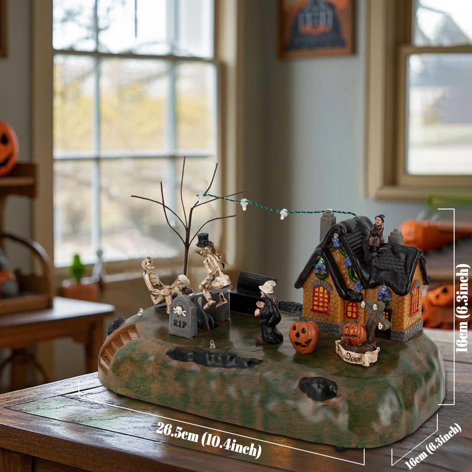 

Украшение Дома Деревни на Хэллоуин с Надгробьями, Качелями и Светодиодной Подсветкой, Ужас, Смех, Страшное Коллекционное Здание, Праздник