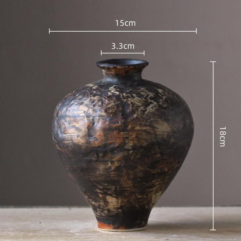 Ceramic Vase Handcrafted Kiln-transformed Earthenware Jars Flower Vase Flower Arrangement Accessories Ceramic Handicrafts