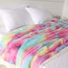 Soft Rainbow Plush Faux Fur Throws Bed Blankets Soft Cozy Warm Fluffy Comfortable Blankets
