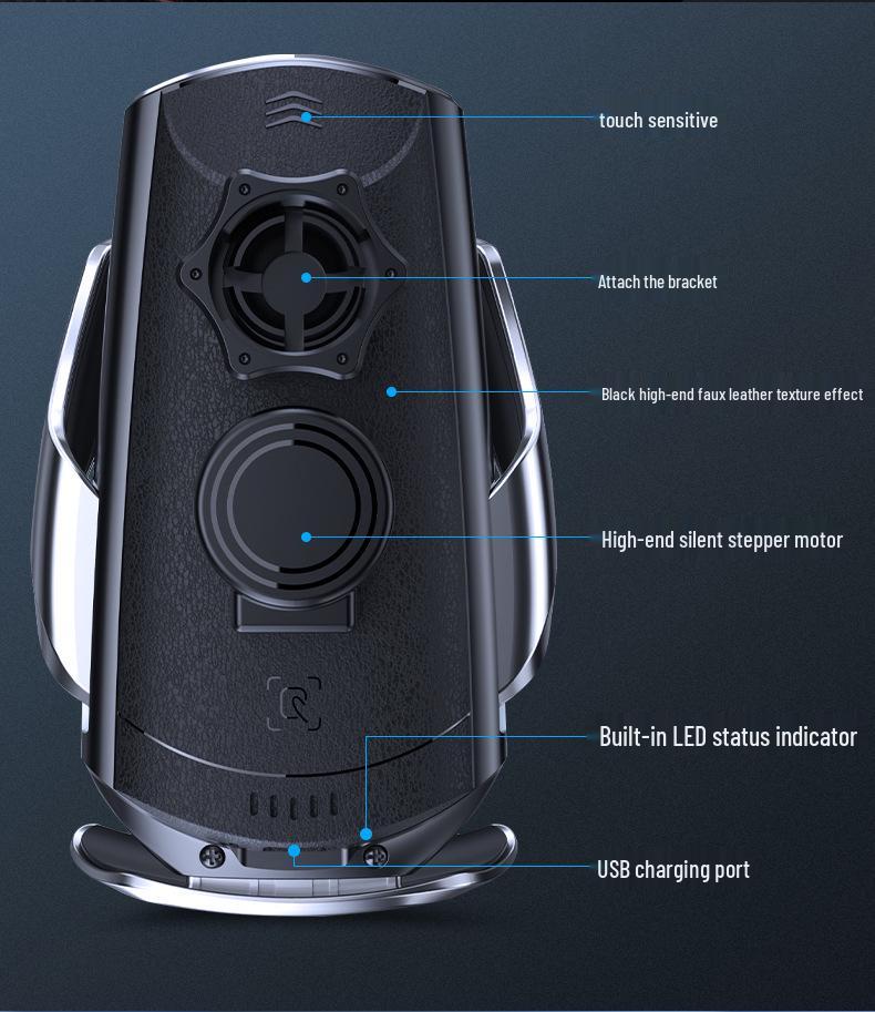 Q3 Wireless Car Charger Mount: 15W Automatic Clamping Phone Holder for Navigation