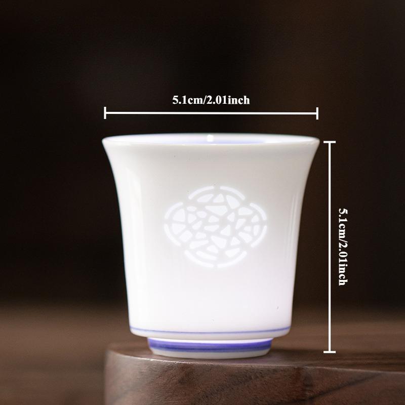 Exquisite Window Paper Magnolia Cup White Porcelain Ceramic Master Cups Chinese Kung Fu Tea Set Teaware Tea Ceremony Accessories