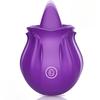Rose Tongue Licking Vibrator Adult Supplies 10 Modes Vibrating Clitoris Nipple Stimulator Massage G Spot of Sex Toys for Women