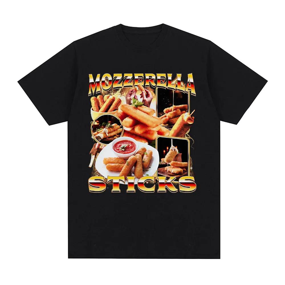

Mozzerella Sticks Funny Food Meme T Shirts Men Women Clothing Casual Cotton Fashion Oversized Summer Short Sleeve Streetwear S чёрный