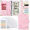 Marble Pattern A6 PU Leather 6-Hole Binder Journal Notebook for Cash Budget